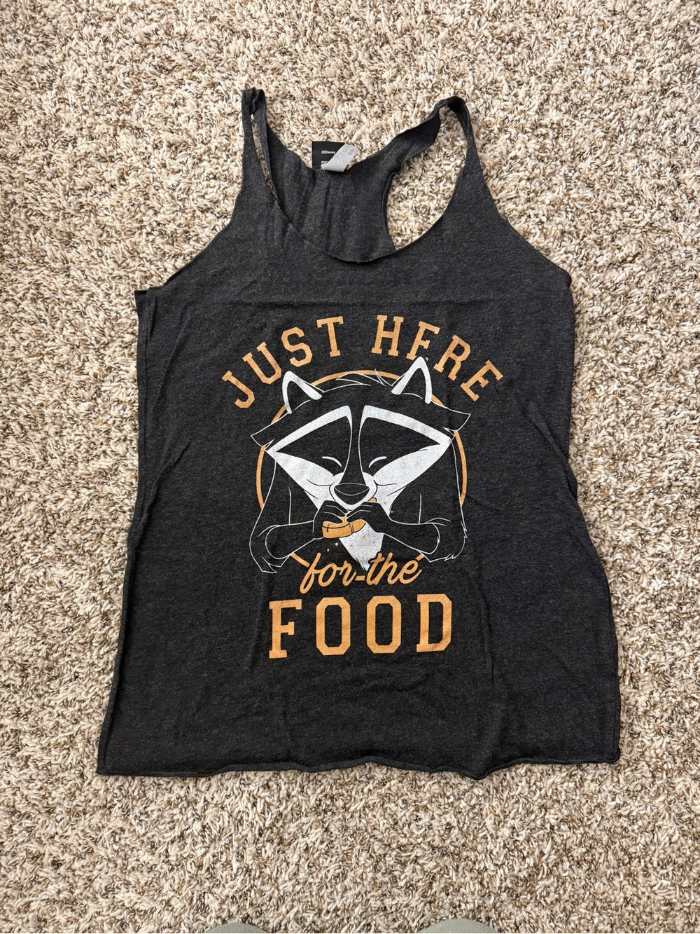 Disney Pocahontas Meeko Tank Top - Gray "Just Here for the Food”